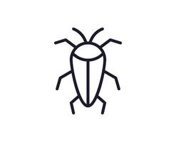 Bug concept. Single premium editable stroke pictogram perfect for logos, mobile apps, online shops and web sites. Vector symbol isolated on white background.