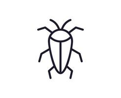 Bug concept. Single premium editable stroke pictogram perfect for logos, mobile apps, online shops and web sites. Vector symbol isolated on white background.