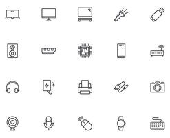 dispositivo línea icono en blanco antecedentes vector