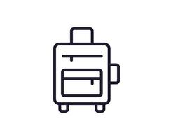 Single line icon of suitcase on isolated white background. High quality editable stroke for mobile apps, web design, websites, online shops etc. vector