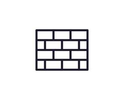 Single line icon of brick on isolated white background. High quality editable stroke for mobile apps, web design, websites, online shops etc. vector