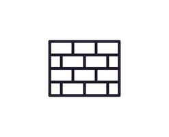 Single line icon of brick on isolated white background. High quality editable stroke for mobile apps, web design, websites, online shops etc. vector