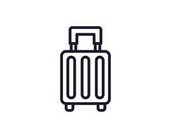 Single line icon of suitcase on isolated white background. High quality editable stroke for mobile apps, web design, websites, online shops etc. vector