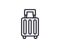 Single line icon of suitcase on isolated white background. High quality editable stroke for mobile apps, web design, websites, online shops etc. vector