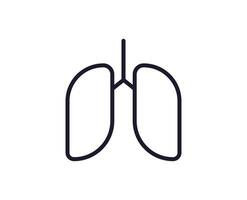 Health symbol. Vector sign for web sites, adverts, UI, internet shops and stores. Editable stroke. Vector line icon of lungs