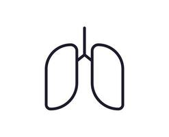 Health symbol. Vector sign for web sites, adverts, UI, internet shops and stores. Editable stroke. Vector line icon of lungs