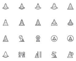 Collection of modern cone outline icons. Set of modern illustrations for mobile apps, web sites, flyers, banners etc isolated on white background. Premium quality signs. vector