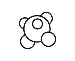 Atom line icon on white background vector