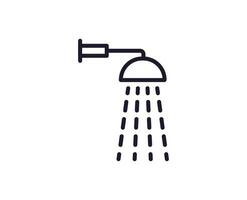 Single line icon of shower on isolated white background. High quality editable stroke for mobile apps, web design, websites, online shops etc. vector