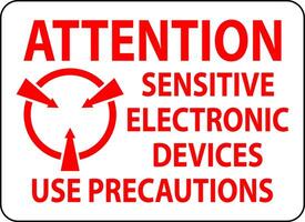 Static Warning Sign Attention - Sensitive Electronic Devices Use Precautions vector