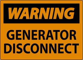 Warning Sign Generator Disconnect vector