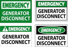 Emergency Sign Generator Disconnect vector