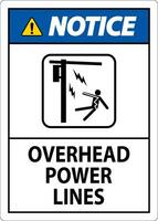 Notice Sign Overhead Power Lines vector