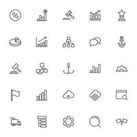 Business line icon set. Collection of commerce uotline sighn for web design, mobile app, UI design, etc. Dark blue line symbol of finance on white background. vector