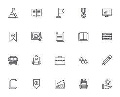 Education line icon set. Collection of high quality signs for web design, mobile app , UI design and etc. Outline icon of education, school, university, learning. vector