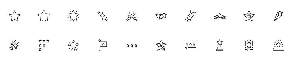 Collection of modern star outline icons. Set of modern illustrations for mobile apps, web sites, flyers, banners etc isolated on white background. Premium quality signs. vector