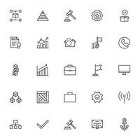 Business line icon set. Collection of commerce uotline sighn for web design, mobile app, UI design, etc. Dark blue line symbol of finance on white background. vector