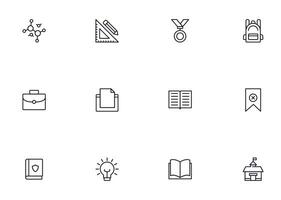 Education line icon set. Collection of high quality signs for web design, mobile app , UI design and etc. Outline icon of education, school, university, learning. vector