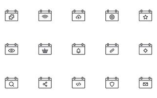 Collection of modern calendar outline icons. Set of modern illustrations for mobile apps, web sites, flyers, banners etc isolated on white background. Premium quality signs vector