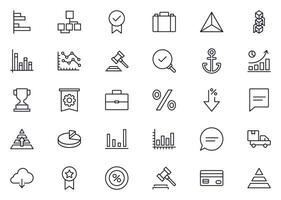 Business line icon set. Collection of commerce uotline sighn for web design, mobile app, UI design, etc. Dark blue line symbol of finance on white background. vector