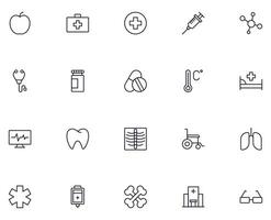 Health symbol. Vector sign for web sites, adverts, UI, internet shops and stores. Vector line icon set with symbols of various elements related to medicine and healthcare