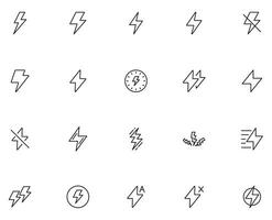 Flash concept. Flash line icon set. Collection of vector signs in trendy flat style for web sites, internet shops and stores, books and flyers. Premium quality icons isolated on white background