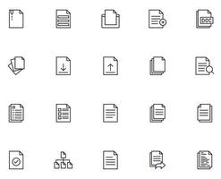 Collection of modern file outline icons. Set of modern illustrations for mobile apps, web sites, flyers, banners etc isolated on white background. Premium quality signs. vector