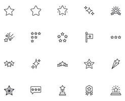 Collection of modern star outline icons. Set of modern illustrations for mobile apps, web sites, flyers, banners etc isolated on white background. Premium quality signs. vector