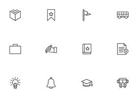 Education line icon set. Collection of high quality signs for web design, mobile app , UI design and etc. Outline icon of education, school, university, learning. vector