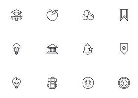 Education line icon set. Collection of high quality signs for web design, mobile app , UI design and etc. Outline icon of education, school, university, learning. vector