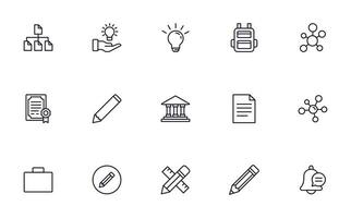 Education line icon set. Collection of high quality signs for web design, mobile app , UI design and etc. Outline icon of education, school, university, learning. vector