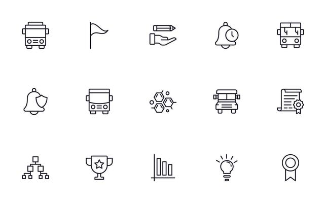 Education line icon set. Collection of high quality signs for web design, mobile app , UI design and etc. Outline icon of education, school, university, learning.
