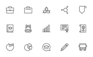 Education line icon set. Collection of high quality signs for web design, mobile app , UI design and etc. Outline icon of education, school, university, learning. vector