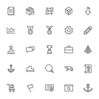 Business line icon set. Collection of commerce uotline sighn for web design, mobile app, UI design, etc. Dark blue line symbol of finance on white background. vector