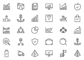 Business line icon set. Collection of commerce uotline sighn for web design, mobile app, UI design, etc. Dark blue line symbol of finance on white background. vector