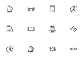 Education line icon set. Collection of high quality signs for web design, mobile app , UI design and etc. Outline icon of education, school, university, learning. vector