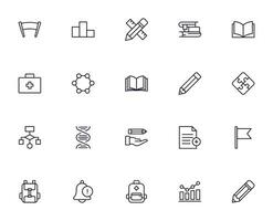 Education line icon set. Collection of high quality signs for web design, mobile app , UI design and etc. Outline icon of education, school, university, learning. vector