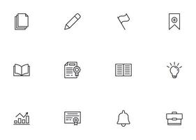 Education line icon set. Collection of high quality signs for web design, mobile app , UI design and etc. Outline icon of education, school, university, learning. vector