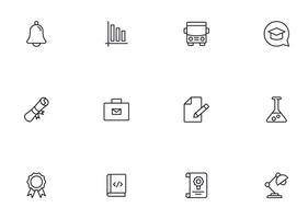 Education line icon set. Collection of high quality signs for web design, mobile app , UI design and etc. Outline icon of education, school, university, learning. vector