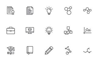 Education line icon set. Collection of high quality signs for web design, mobile app , UI design and etc. Outline icon of education, school, university, learning. vector