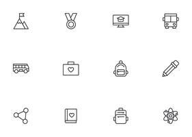 Education line icon set. Collection of high quality signs for web design, mobile app , UI design and etc. Outline icon of education, school, university, learning. vector