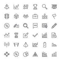 Business line icon set. Collection of commerce uotline sighn for web design, mobile app, UI design, etc. Dark blue line symbol of finance on white background. vector