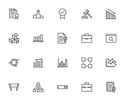 Business line icon set. Collection of commerce uotline sighn for web design, mobile app, UI design, etc. Dark blue line symbol of finance on white background. vector