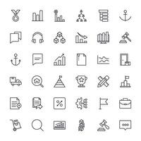 Business line icon set. Collection of commerce uotline sighn for web design, mobile app, UI design, etc. Dark blue line symbol of finance on white background. vector