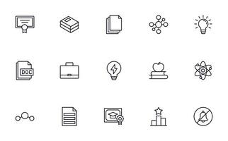 Education line icon set. Collection of high quality signs for web design, mobile app , UI design and etc. Outline icon of education, school, university, learning. vector