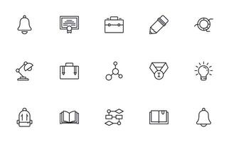 Education line icon set. Collection of high quality signs for web design, mobile app , UI design and etc. Outline icon of education, school, university, learning. vector