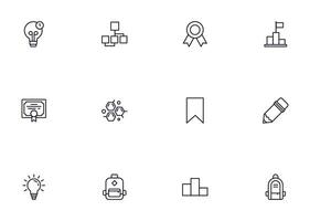 Education line icon set. Collection of high quality signs for web design, mobile app , UI design and etc. Outline icon of education, school, university, learning. vector