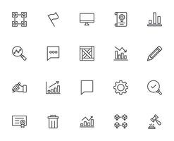 Business line icon set. Collection of commerce uotline sighn for web design, mobile app, UI design, etc. Dark blue line symbol of finance on white background. vector