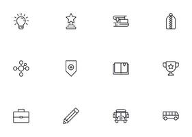 Education line icon set. Collection of high quality signs for web design, mobile app , UI design and etc. Outline icon of education, school, university, learning. vector