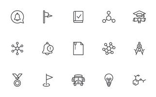 Education line icon set. Collection of high quality signs for web design, mobile app , UI design and etc. Outline icon of education, school, university, learning. vector